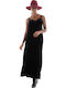 Maxi Dress with Tearing Black