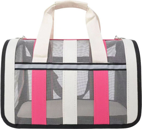 Dog Carrying White Handbag