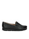 Leather Women's Moccasins in Black Color