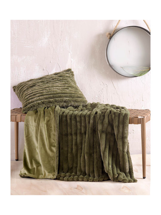 Rythmos Ayla Pătură Blănoasă Canapea 140x170 cm Verde