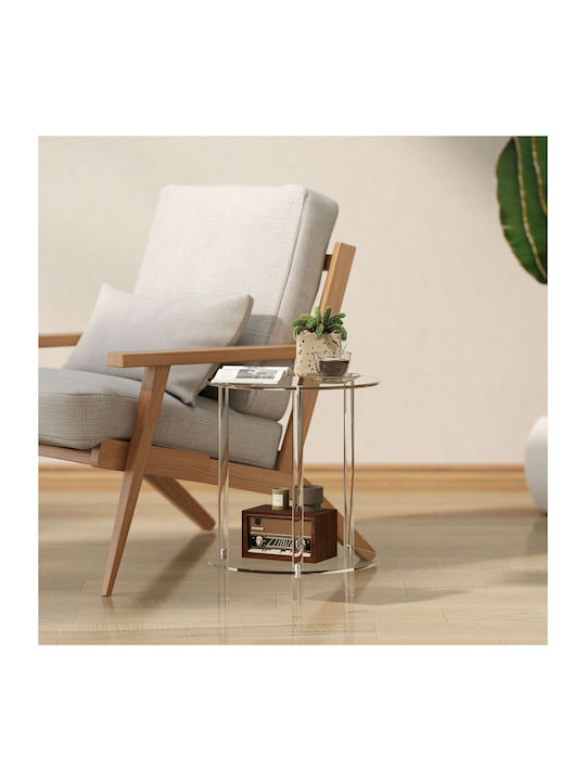 Round Side Table Transparent M40xL40xH50cm