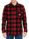 Long Sleeve Overshirt in Regular Fit Checked Barn Red