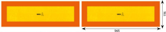 Set 2 Yellow Red Fluorescent Reflective Plates 565x196 Mm Aluminum Rf 70.01shico