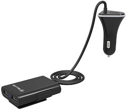 Tellur разклонител за автомобилно зарядно устройство 4*USB 9.6A 1.8m черен