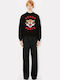Lucky Tiger Lang Damen Sweatshirt Schwarz