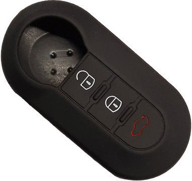 Car Key Cover Case made of with 3 Buttons for Fiat / Lancia in Black Color