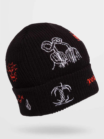 Keutchi Beanie Unisex Σκούφος Πλεκτός σε Μαύρο χρώμα