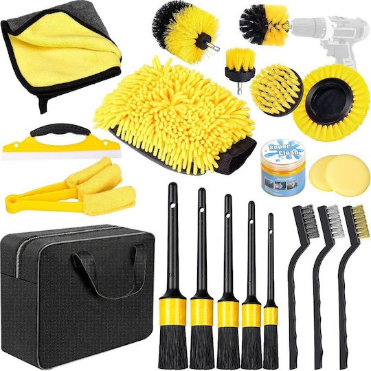 Car Wash Set for Interior Plastics - Dashboard with 19 Pieces