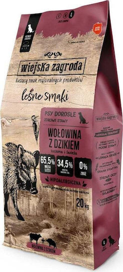 Wiejska Zagroda Beef 20kg Trockenfutter ohne Getreide & Gluten für erwachsene Hunde großer Rassen mit Rindfleisch und Wildschwein