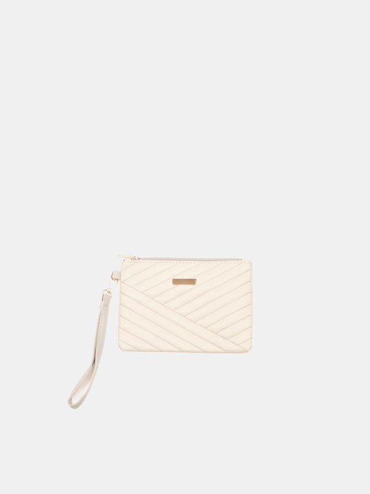 Ivory Quilted Clutch Bag