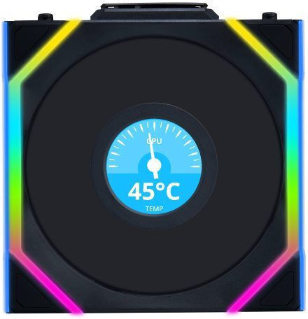 Lian Li UNIFAN SL Wireless LCD Reverse Blade Case Fan 120mm (1900rpm / 51.45cfm) με RGB Φωτισμό