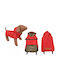 Woofmoda Red Waterproof Dog Coat with Hood with 75cm Back Length