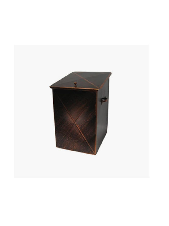 GTMED Μεταλλικό Κουτί Αποθήκευσης Ξύλων 32x50x40cm Χρυσό