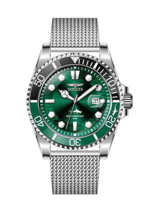 Invicta Ανδρικό Ρολόι 43mm Μπαταρίας με Ασημί Μεταλλικό Μπρασελέ