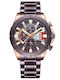 Curren Herrenuhr 23mm Chronograph Batterie mit Lila Metallarmband