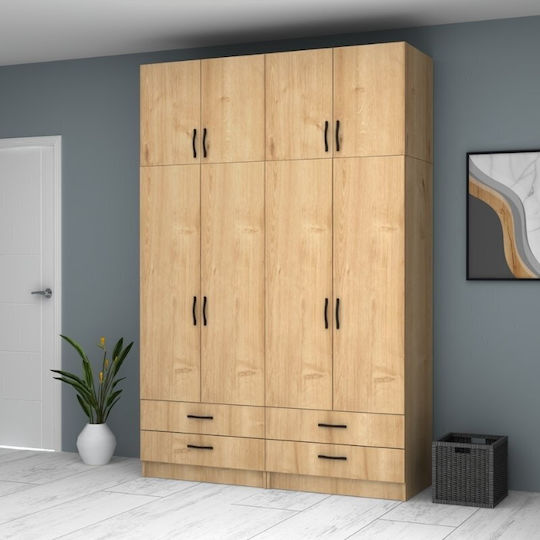 Vier Türen mit Dachboden Ricardo 160x51.8x240cm Natural Beech Vier Türen mit Dachboden Ricardo 160x51.8x240cm Natural Beech