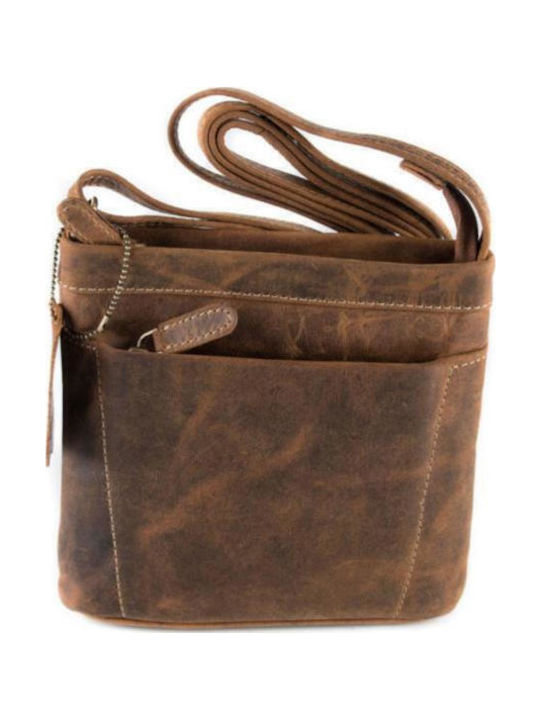 Leder Damentasche Schultertasche Braun