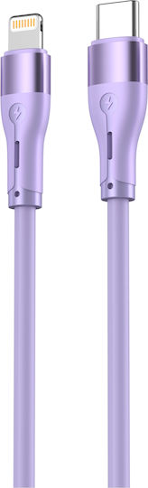 Tellur Silicone Type-c To Lightning Cable Pd30w 1m Purple
