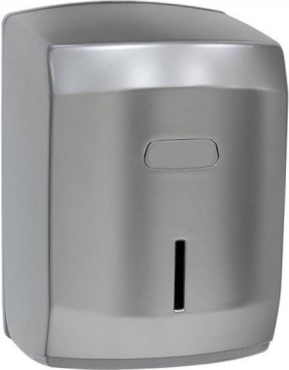 Distribuitor de prosoape de hârtie Dacenergy© din ABS, 1 rolă de prosop de hârtie, diametru 22 cm, argintiu, 32x22,2x22,2 cm