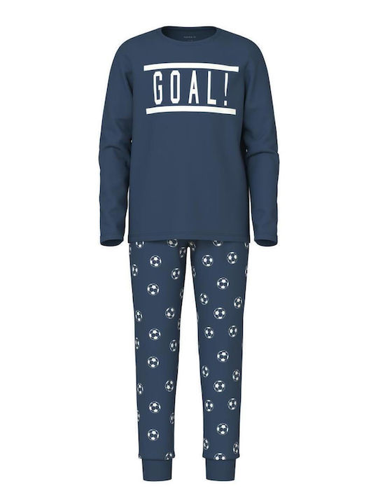 Name It Παιδική Πιτζάμα Χειμωνιάτικη Βαμβακερή Dark Denim