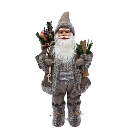 Dekorativer Weihnachtsmann Braun aus Kunststoff 83x37x18cm