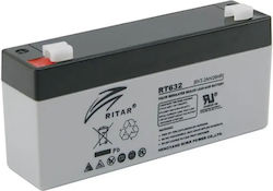 Bleiakku Rt632 AGM 6V 3.2Ah 134 34 60 mm T1 Ritar