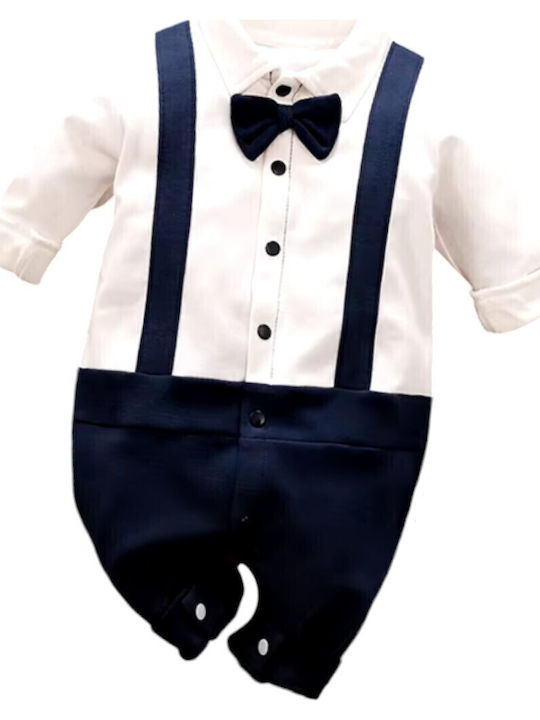 TakTakBaby Babystrampler Langärmliges Dark Blue/White