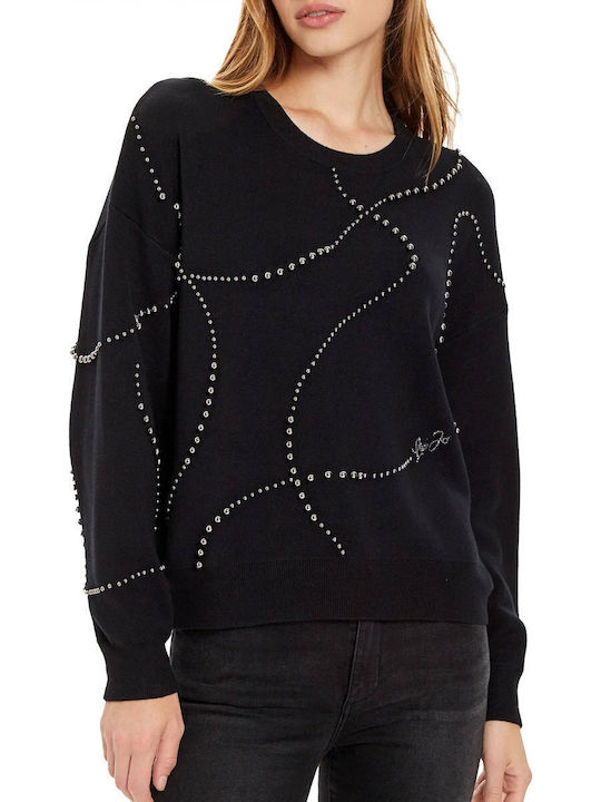 Maglia Chiusa Damen Langarm Pullover Black