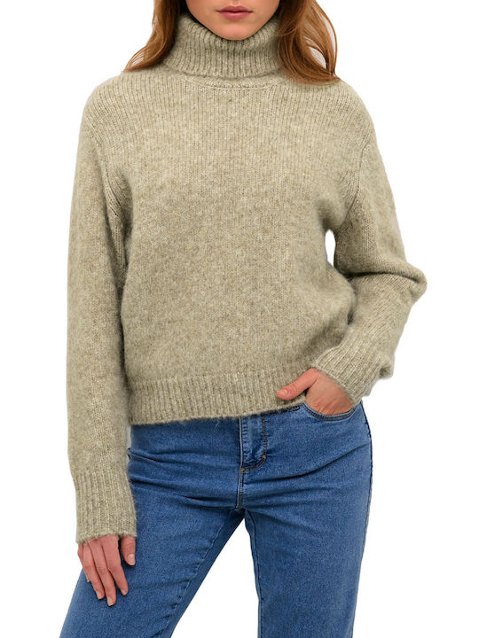 Kaffe Women's Sweater Turtleneck Beige