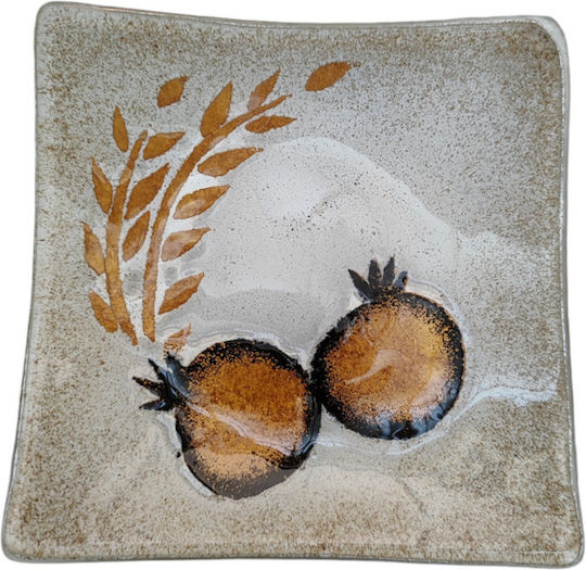 Glasplatte "Kallisti" 16x16 Ecru Gold