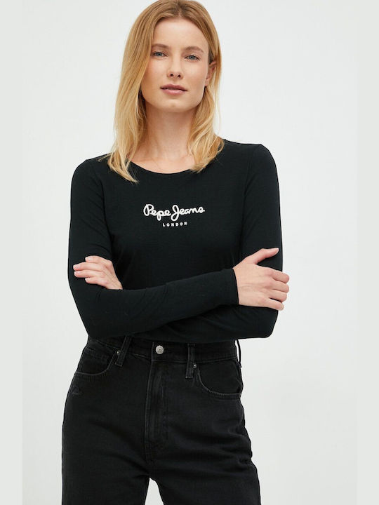 Pepe Jeans Women's Blouse Cotton Long Sleeve Black