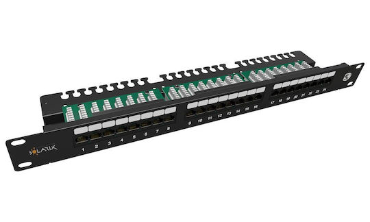 Solarix Patchpanel 24x RJ-45 Cat5e UTP Managementleiste 1U SX24L-5E-UTP-BK-N