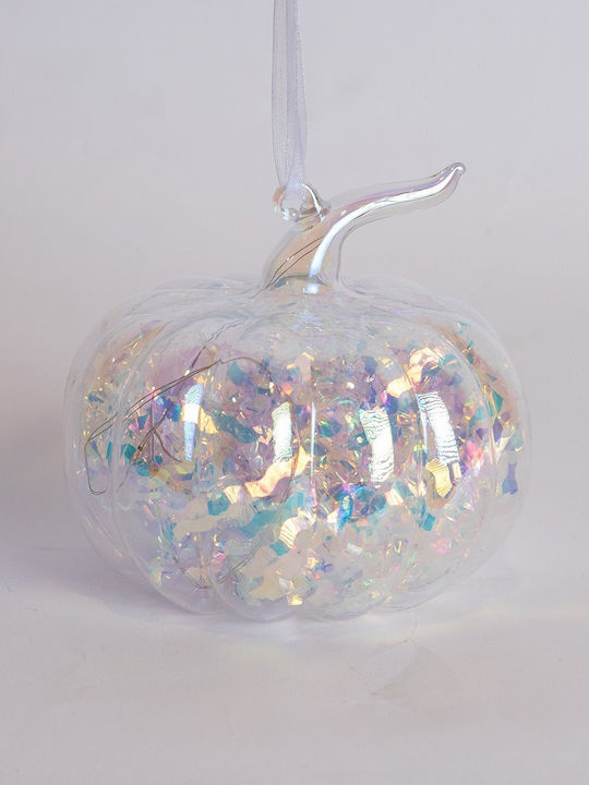Eurolamp Illuminated Christmas Glass Figure Pumpkin Transparent Height 10cm