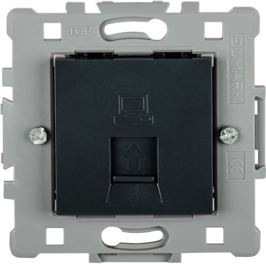 Elmark Einzeln Netzwerksteckdose RJ45 Ohne Rahmen In Schwarz Farbe 1624