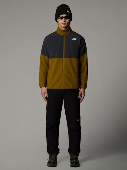 Glacier Men's Fleece Cardigan Moss Green-asphalt Grey
