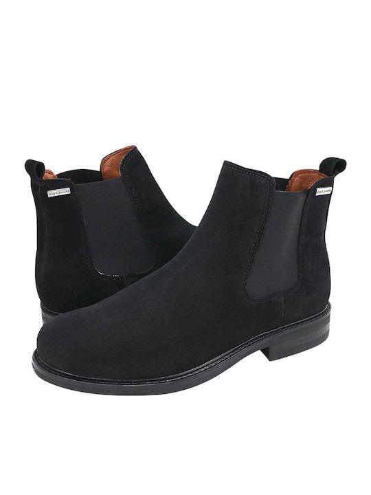 Liesfeld Wildleder Chelsea-Stiefel Herrenstiefel Schwarz