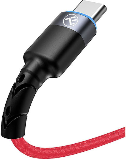 Tellur Кабел за данни USB към Type-C с LED светлина 3A 1.2m червен