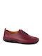 Γυναικεία Slip-On Δερμάτινα Μπορντό