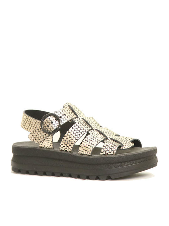 April S116 Sandale Casual Damă Anatomice de Piele Gladiator Negre