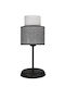 Heronia Tl05 Pr Plastic Table Lamp for Socket E27 with Black Shade and Base