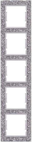 Mutlusan Elitra Plus Corian Switch Frame 5 Positions Vertical Installation in White Color 10895