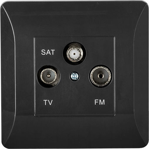 Elmark Πριζα Tv+fm+sat Μαυρη El1668 Splendor