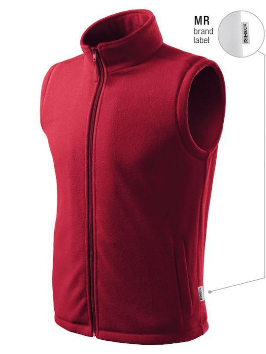 Rimeck Ανδρικό Γιλέκο Εργασίας με Επένδυση Fleece Κόκκινο