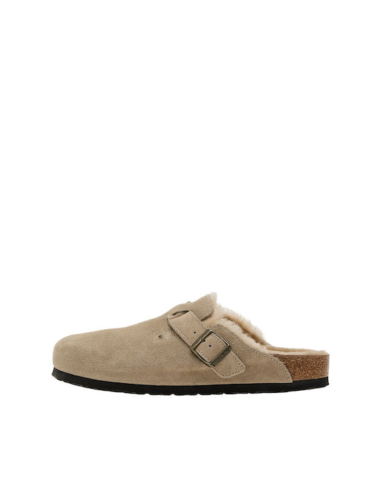 Birkenstock Boston Femei Din piele Sabot Maro