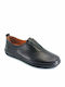Damen Slip-On Leder Schwarze