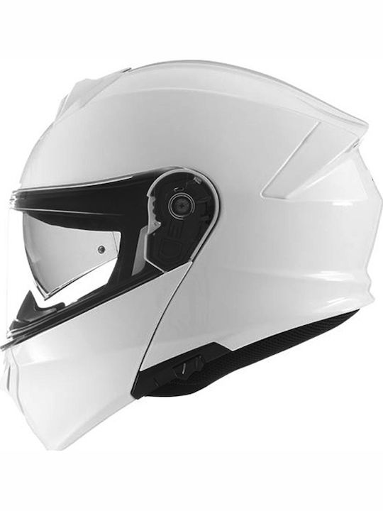 Yohe 935 SV Pearl White Motorcycle Helmet Flip-...