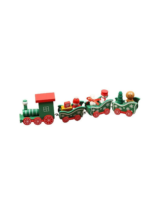 Hanging Ornament Train Wooden Green