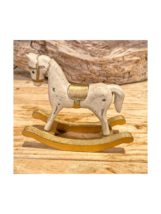 Decorative Hanging Ornament Ηorse Wooden Gold