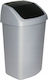 Swing Top Trash Bin 50l 40.6x34x66.8cm Dark Gray Silver