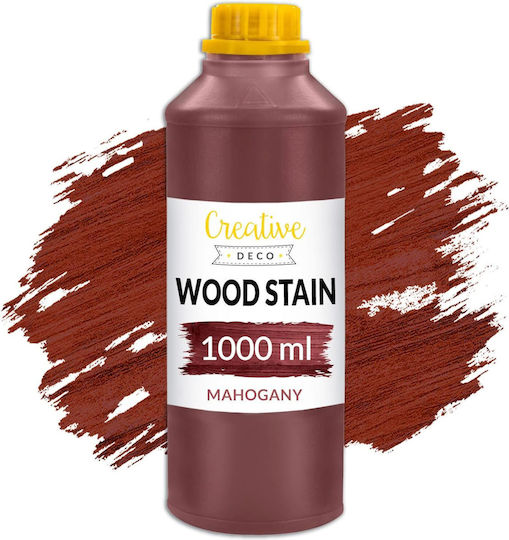 Creative Deco Water-based Varnish Stain Mahogany Color 1l Quick-drying Varnish Non-toxic
